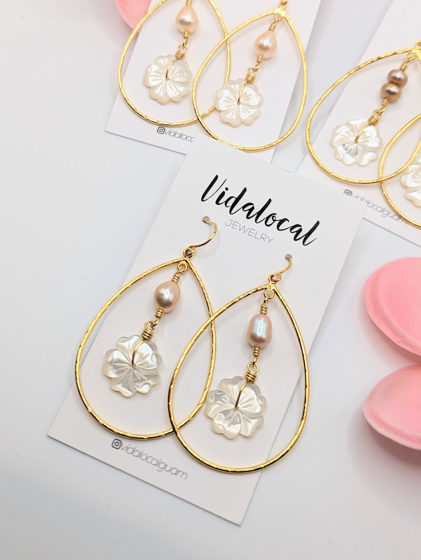 Gold Floral Teardrops