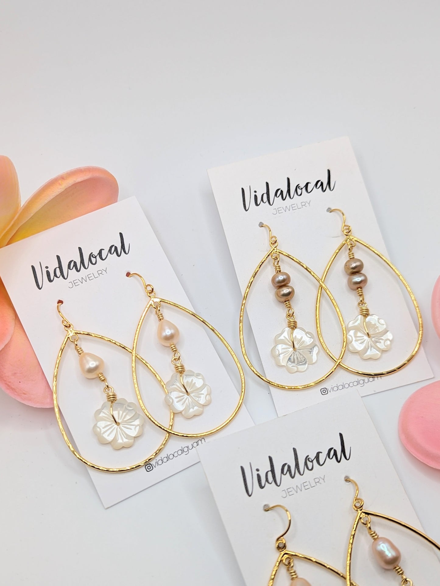 Gold Floral Teardrops